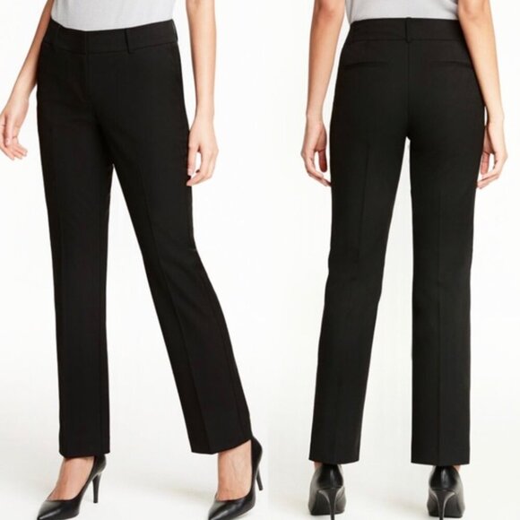 ANN TAYLOR Factory Signature Trouser Pants Black Pleat Pleated Work Dress Pants - Picture 1 of 14